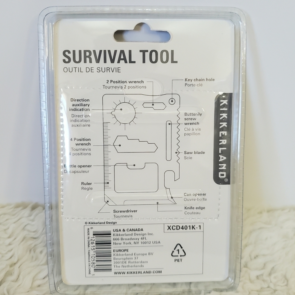 𝅺Kikkerland Silver Stainless Steel Wallet Pocket Survival Tool NWT - Picture 4 of 5